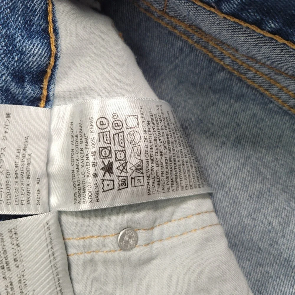 Levis 505 Regular Fit Straight Leg Jeans‎ Blue Denim Mens 38x30 00505-4891